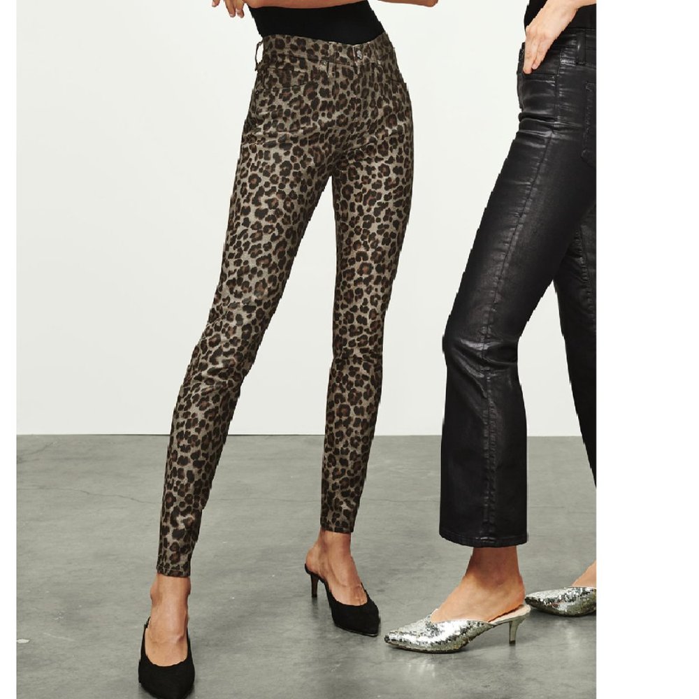 Brooke Mid Rise Skinny Jeans Leopard coated 27